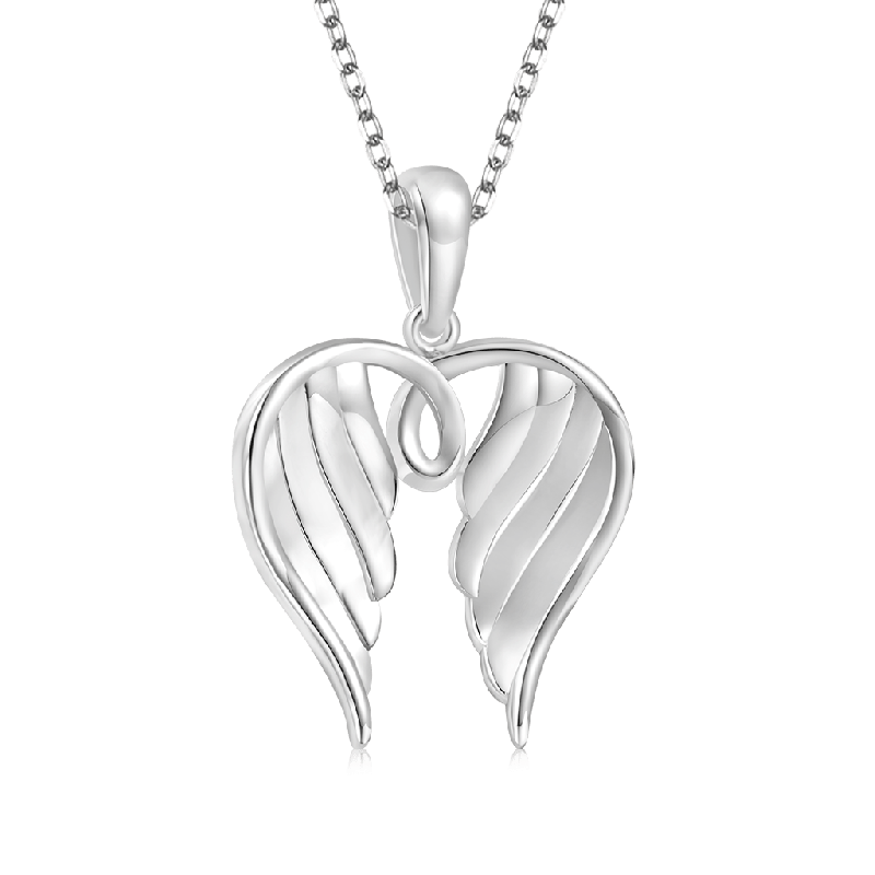 Heavenly Embrace 18k Rose Gold Angel Wings Necklace