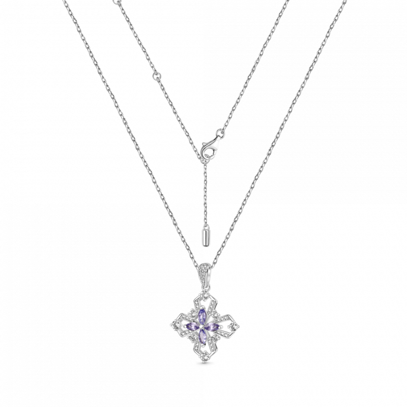 Enchanted Blossom Tanzanite Flower Necklace