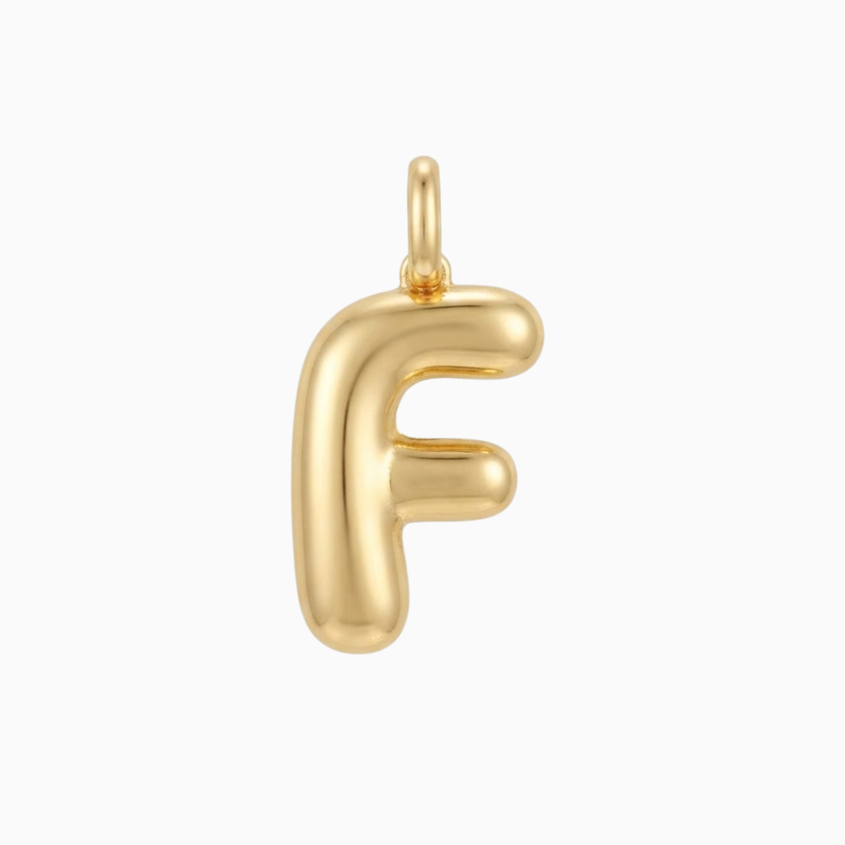 Anhänger - Goldener Anhänger mit F in Blasenschrift