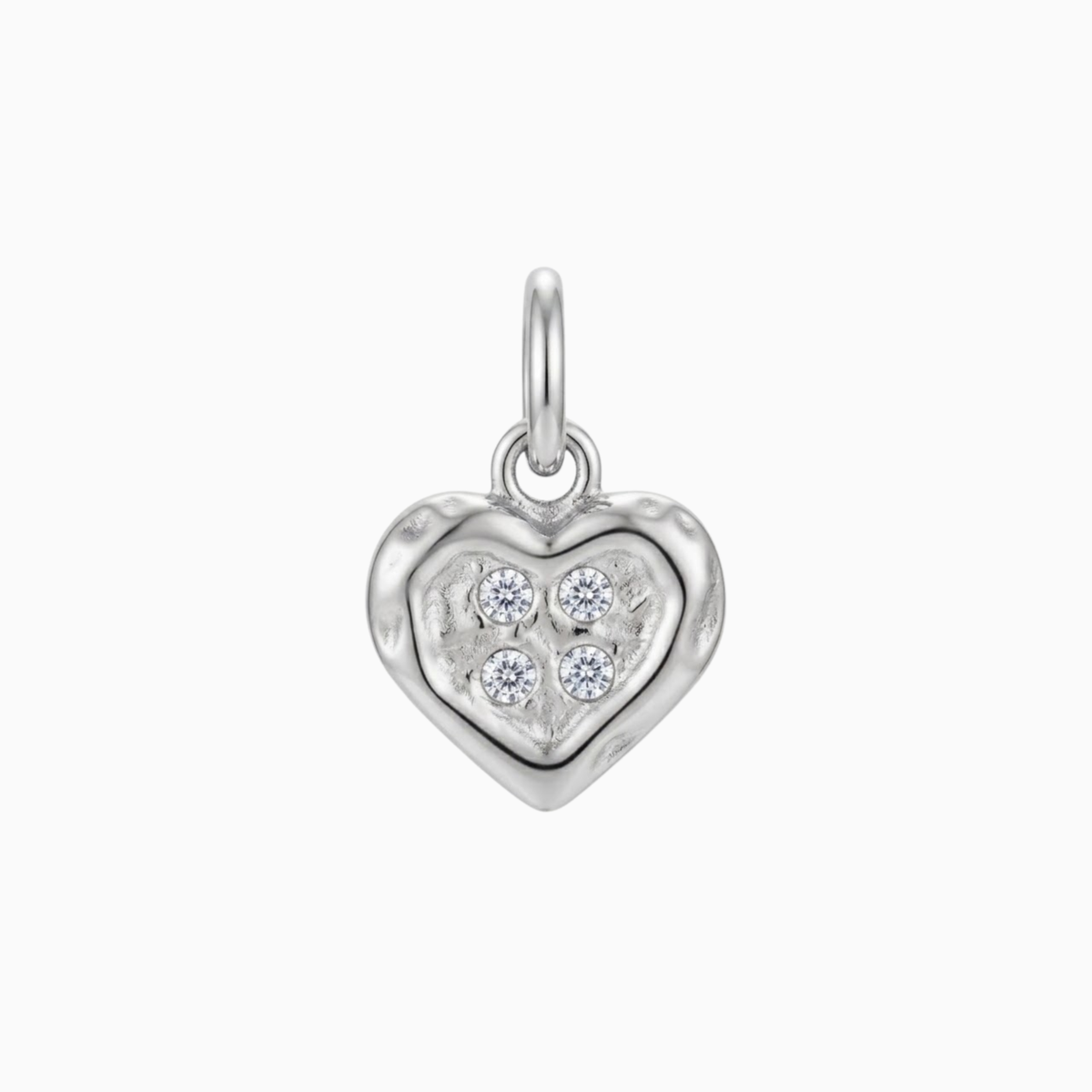 Charms - Herz-Anhänger aus Silber mit vier Edelsteinen