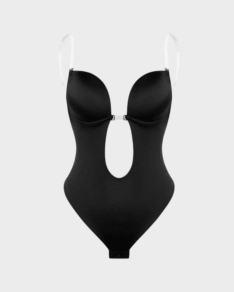 Eleganter Allure Strapless U-Plunge Thong Bodysuit