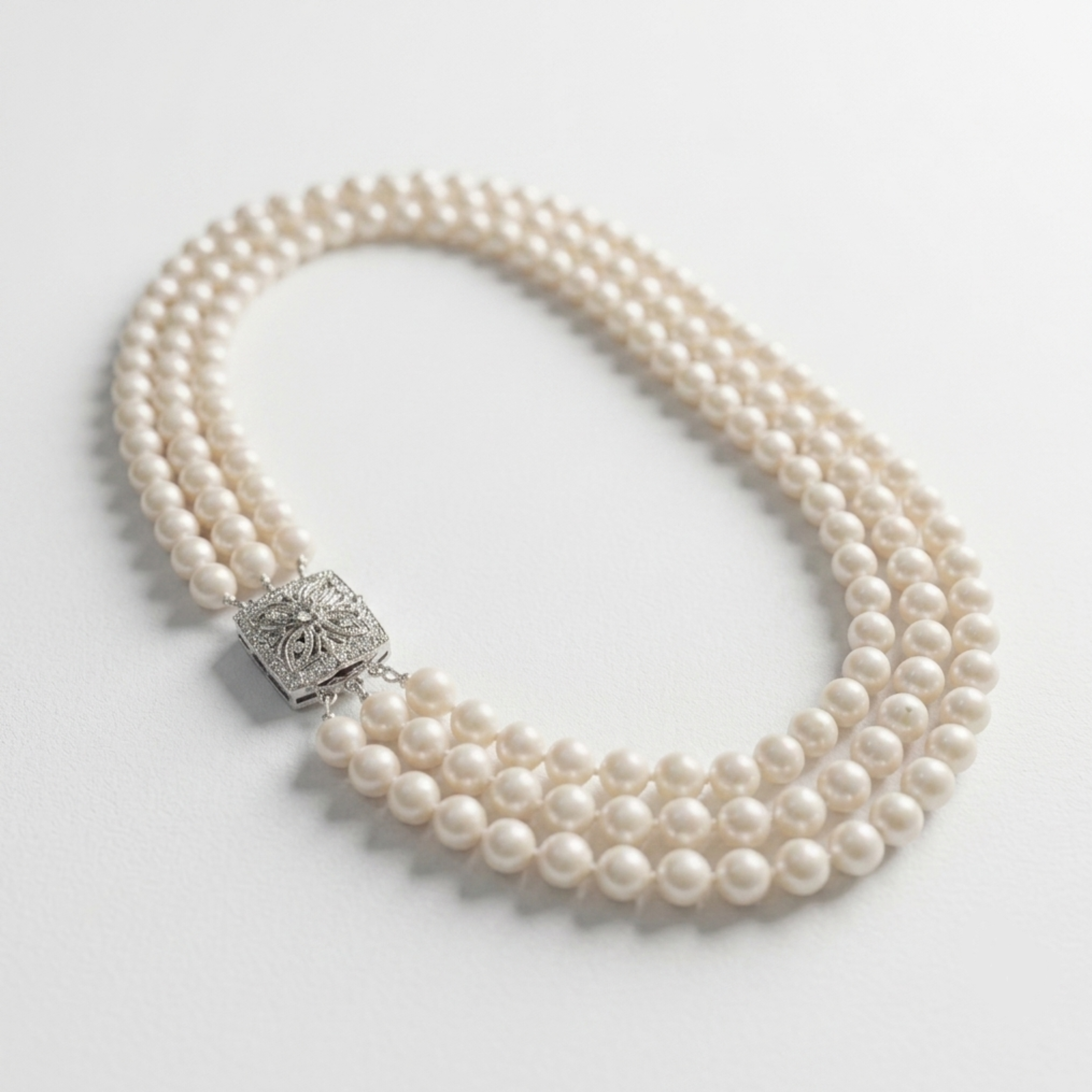 Ymirre Triple Row Pearl Necklace
