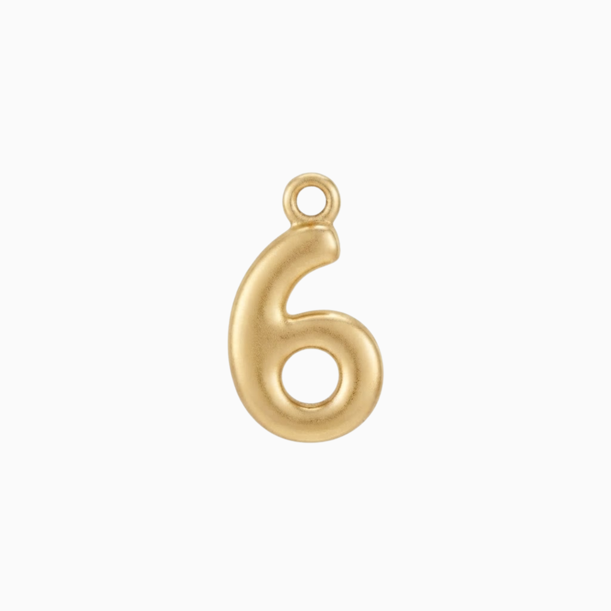 Charms - Gold Bubble Number 6 Pendant
