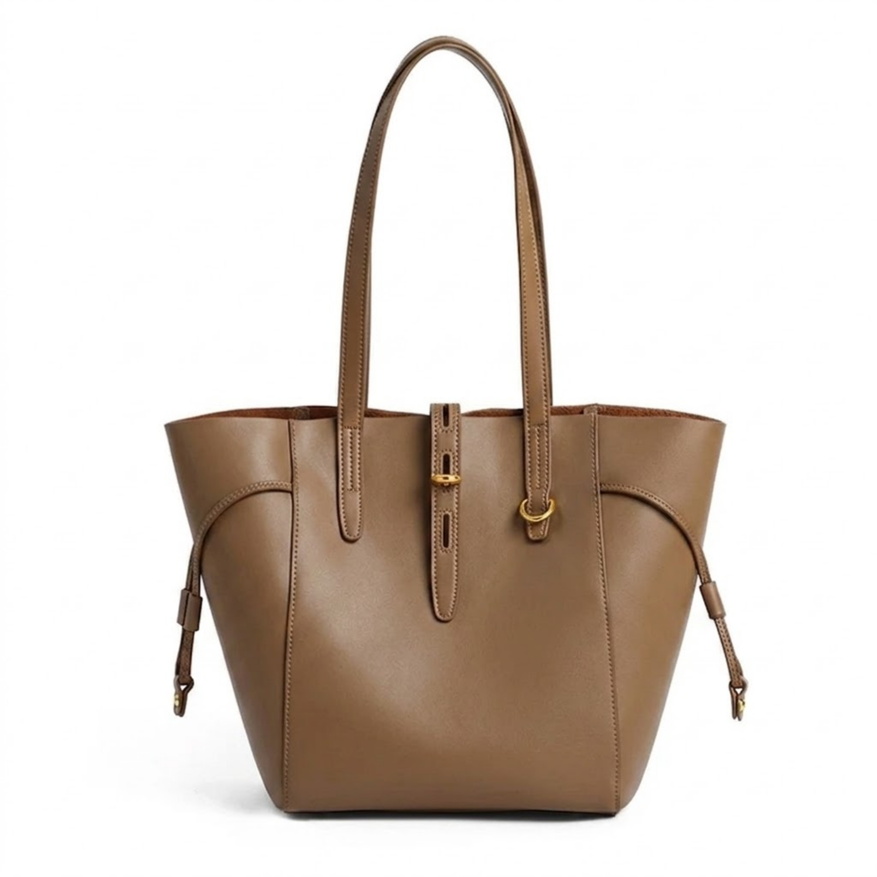 Alina Echtleder Vintage-Tasche mit Schnappverschluss