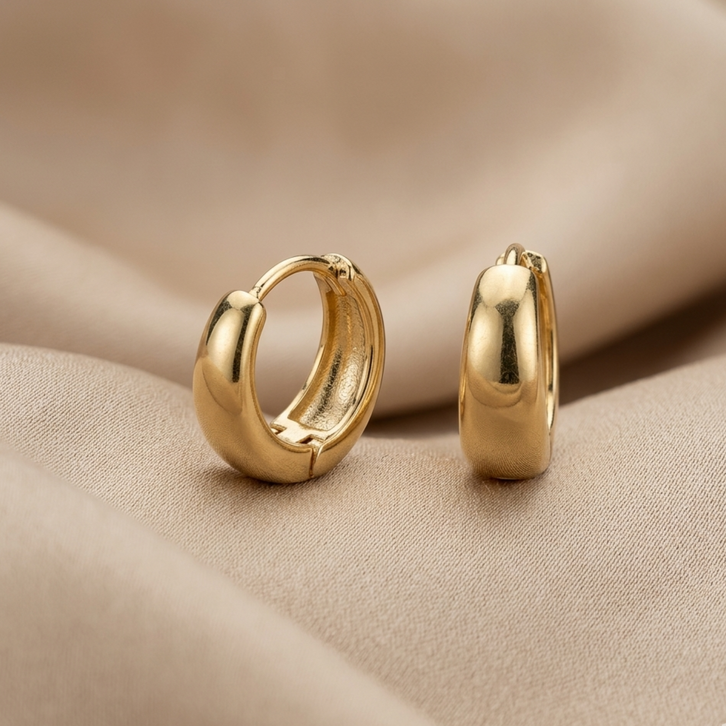 Lunaria Golden Crescent Hoops