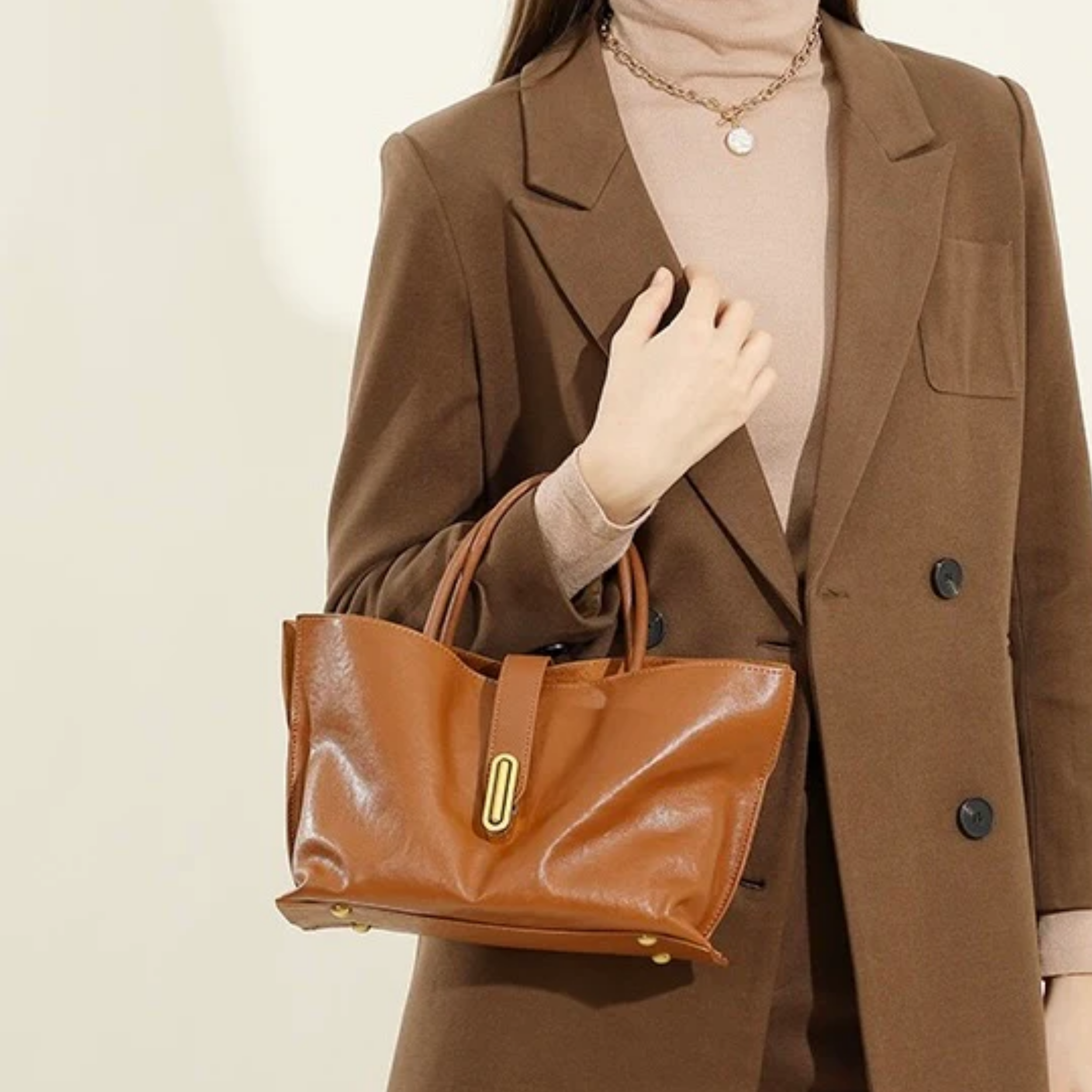 Fräulein Echtleder Crossbody Tote Bag