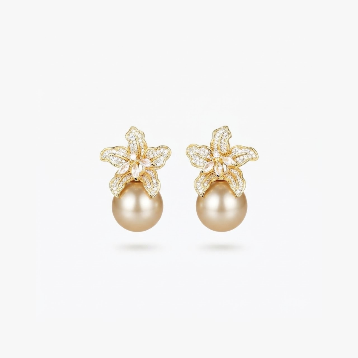 Lila Petal Pearl Earrings