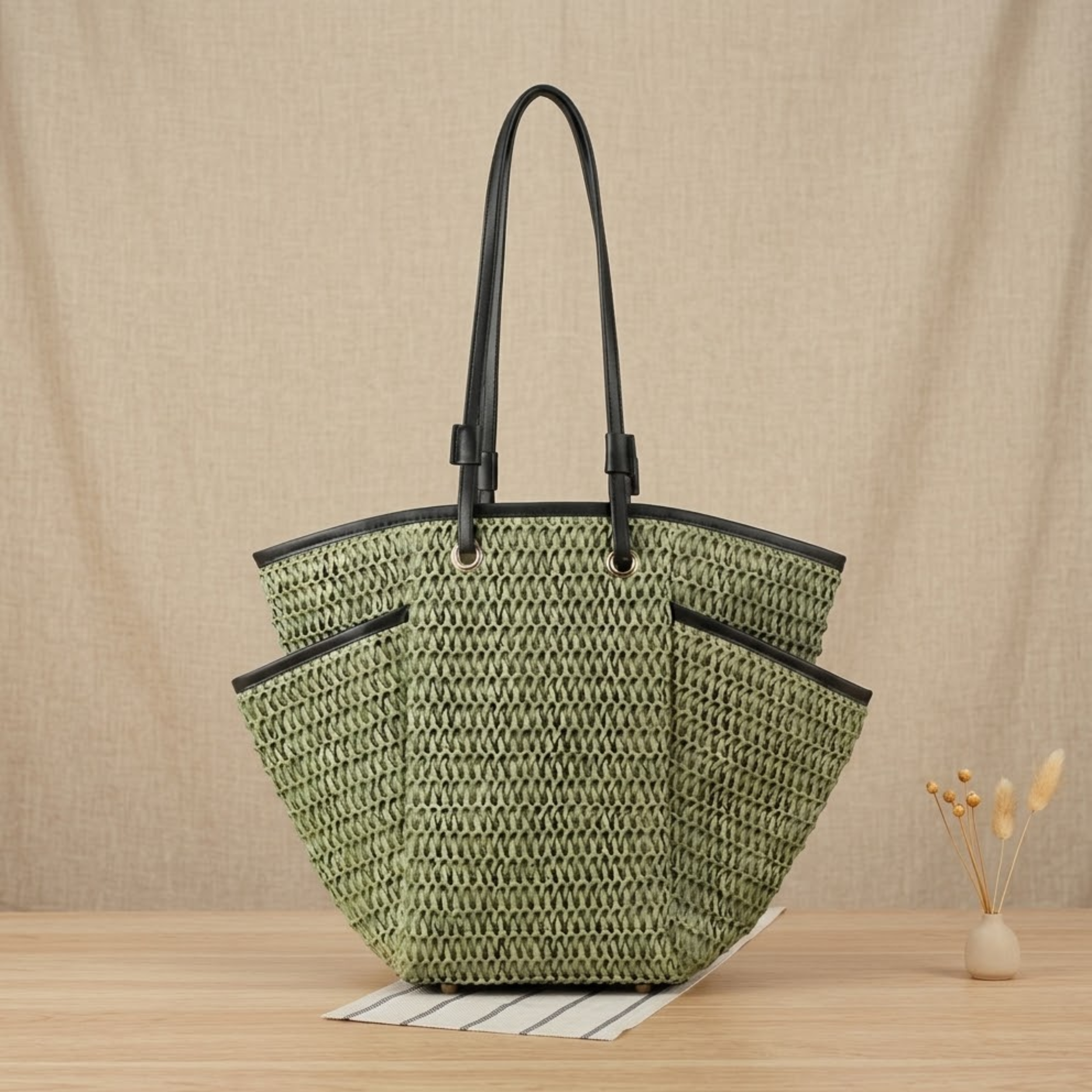 Phoenix Eye Straw Strand-Schultertasche – Nachhaltige Tasche