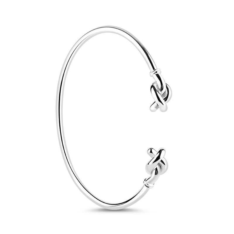 Eternal Bond 925 Sterling Silver Double Knot Bangle