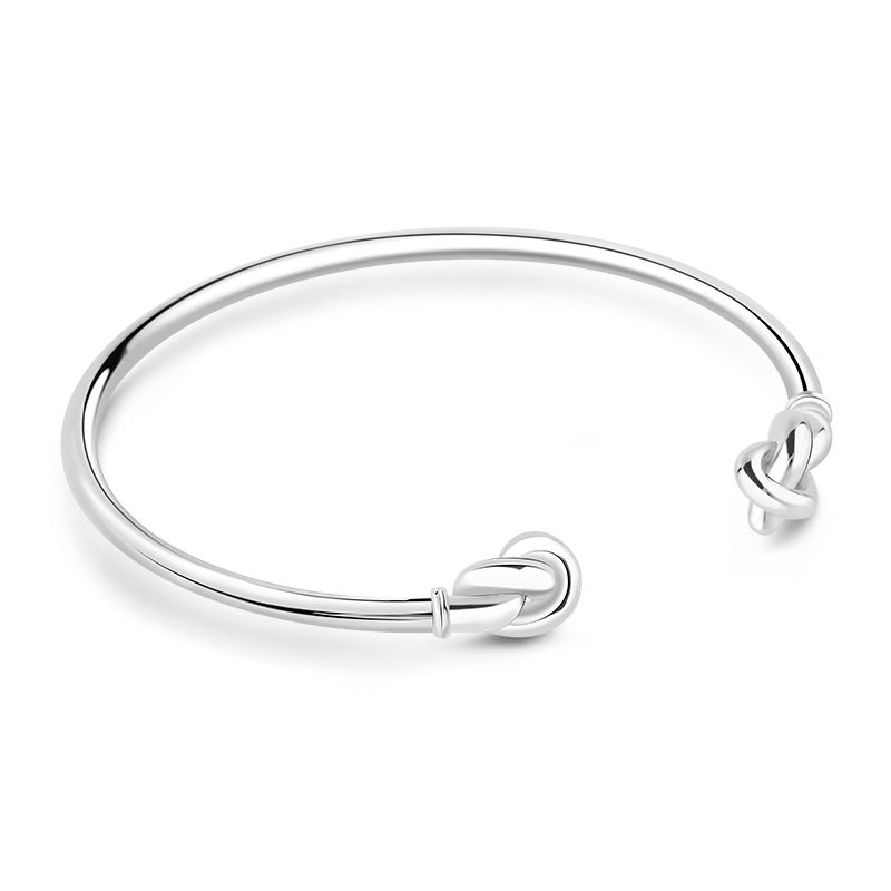 Eternal Bond 925 Sterling Silver Double Knot Bangle