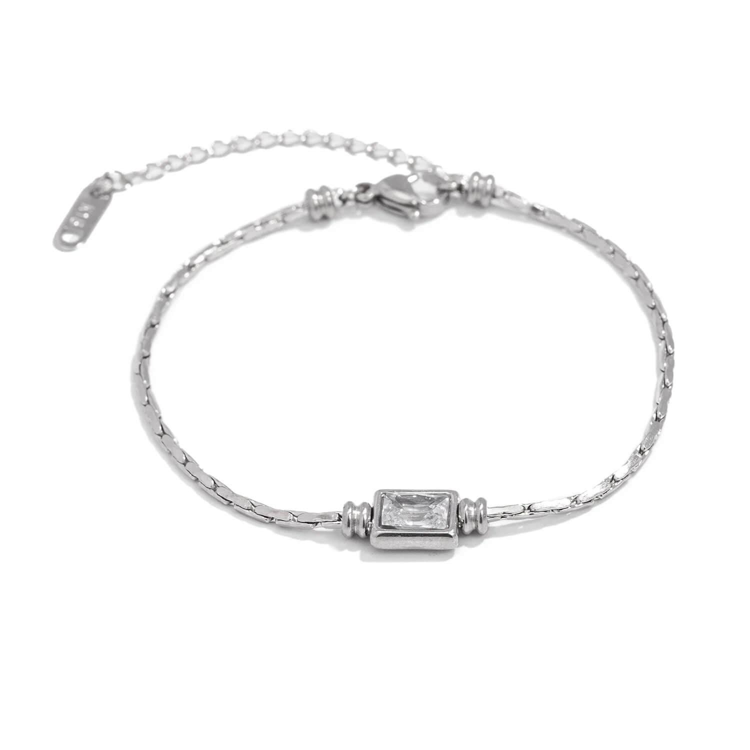 Minimalistische Callie Kristall Anhängerarmband – Gold & Silber verstellbar