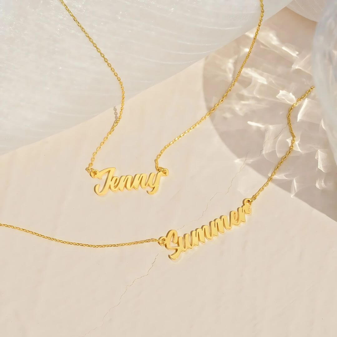 Personalisierte Jenny Namenshalskette – Individuelle Gold- und Silber-Namensplaketten-Schmuck