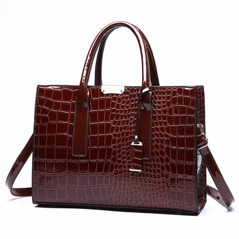 Luxury Crocodile Skin Pattern Leather Bag