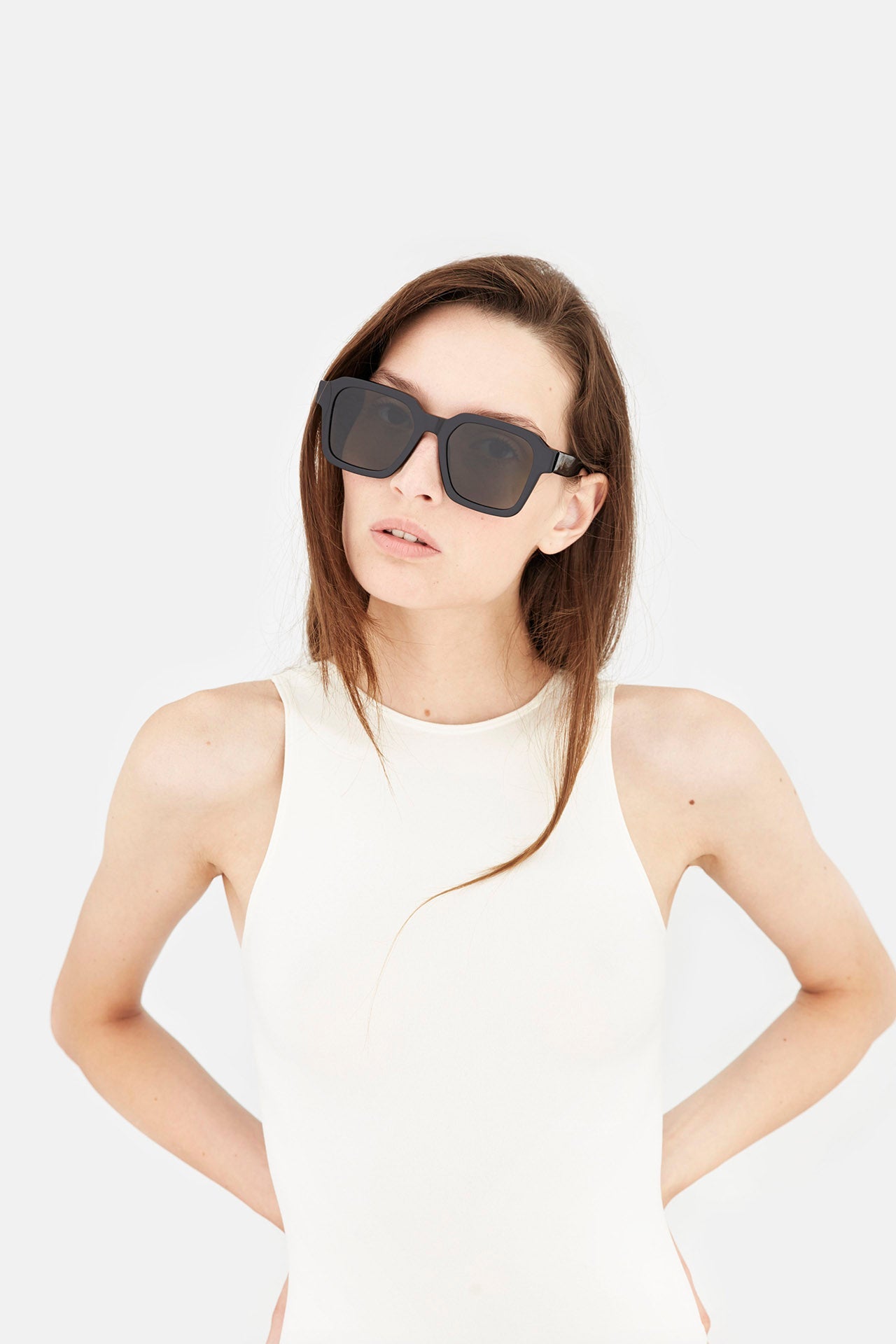 Vasto Schwarze Übergroße Quadratische Sonnenbrille