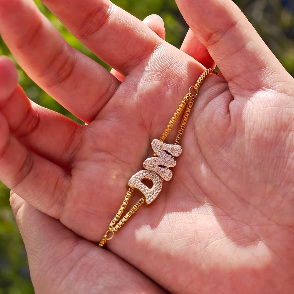 Personalisierte Bubble-Initialen-Armband – Verspieltes, individuelles Schmuckgeschenk