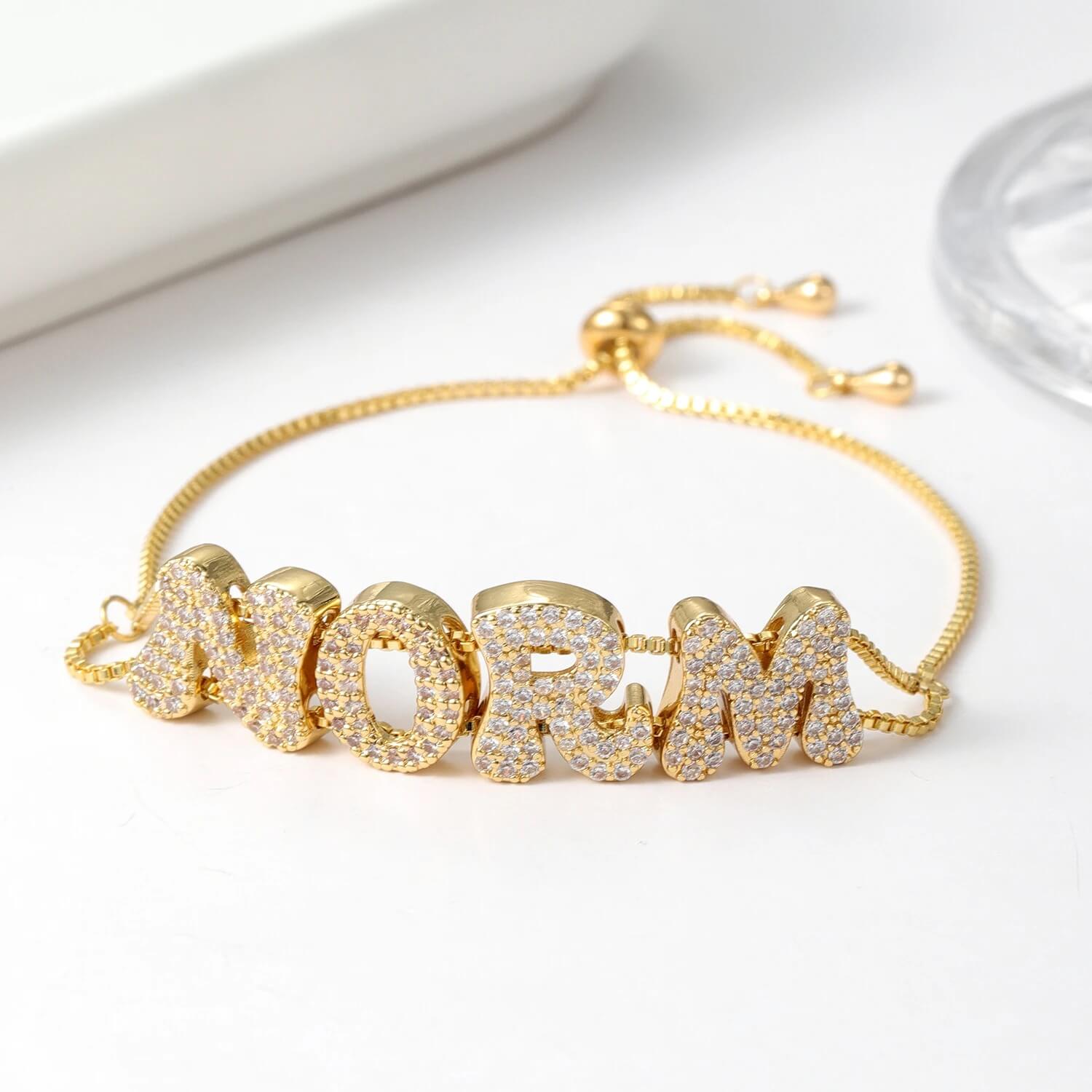 Personalisierte Bubble-Initialen-Armband – Verspieltes, individuelles Schmuckgeschenk