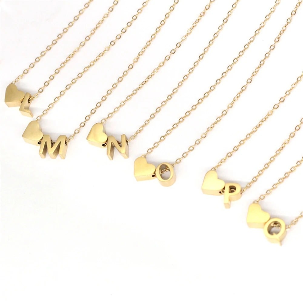 Personalized Sweet Heart Initial Bracelet with Adjustable Chain