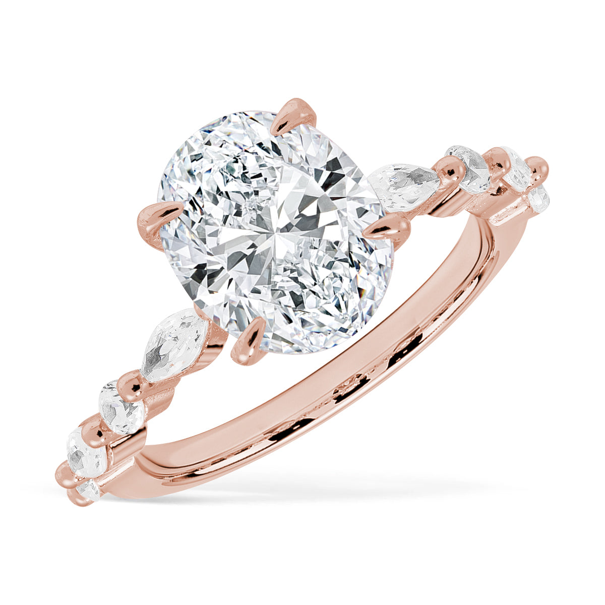 Lustre Evermore Moissanit Rosegoldring