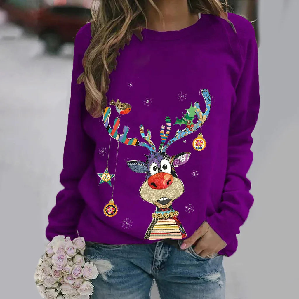 Mehrfarbiger Rentierpullover