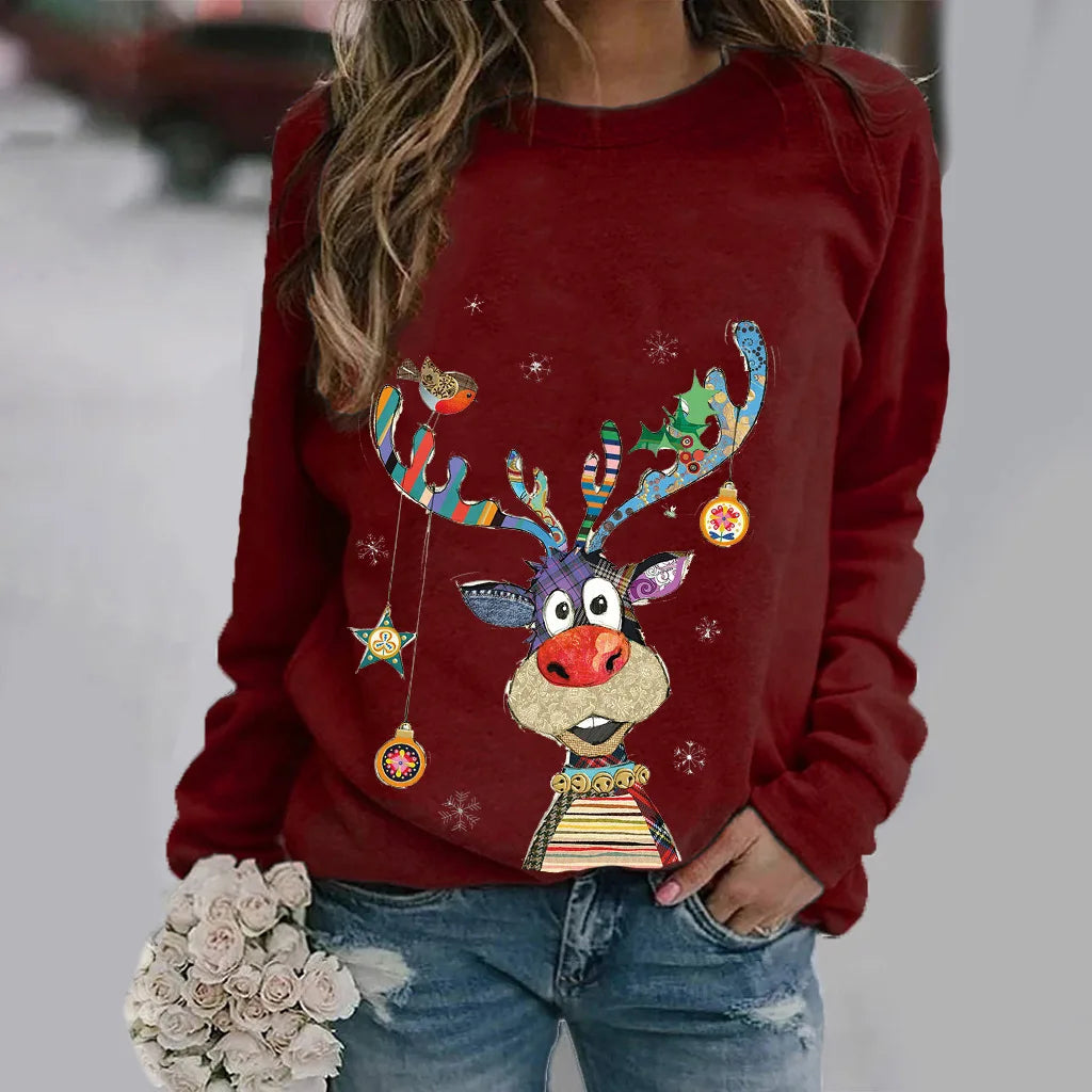 Mehrfarbiger Rentierpullover