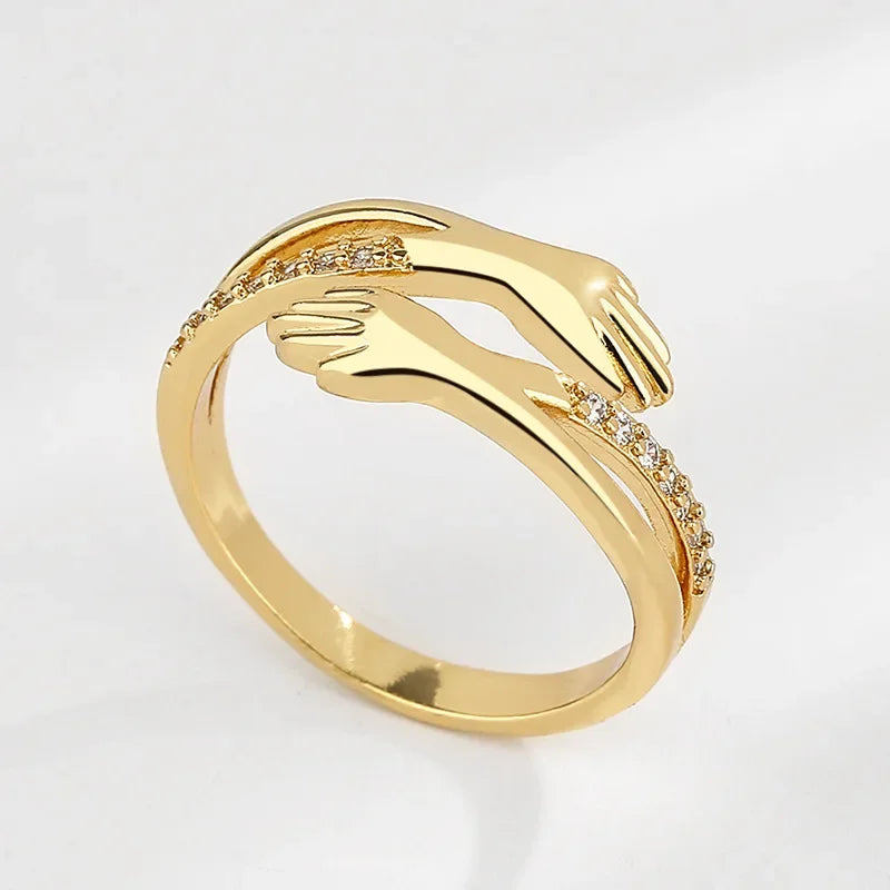 Personalisierter Diamant-Schliff-Hug-Ring mit individueller Nachricht