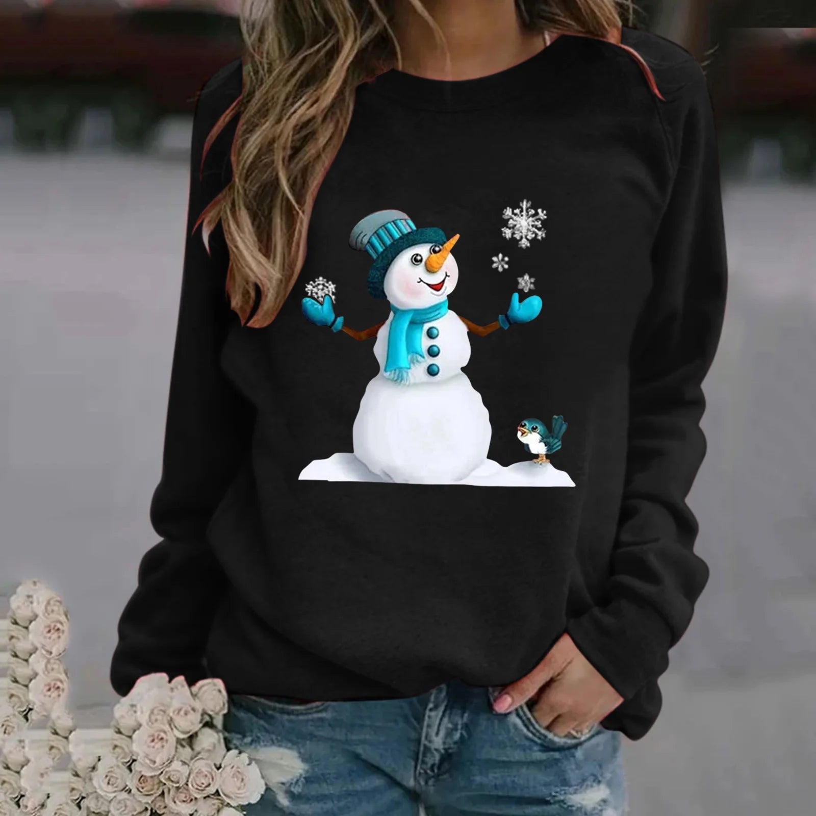 Mehrfarbiger Rentierpullover