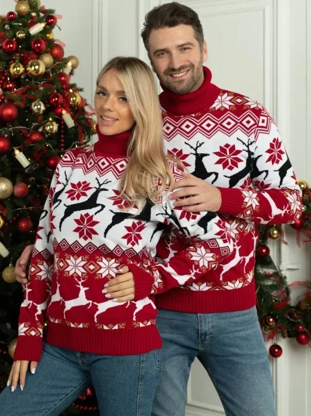 Elch-Thema Paar Pullover