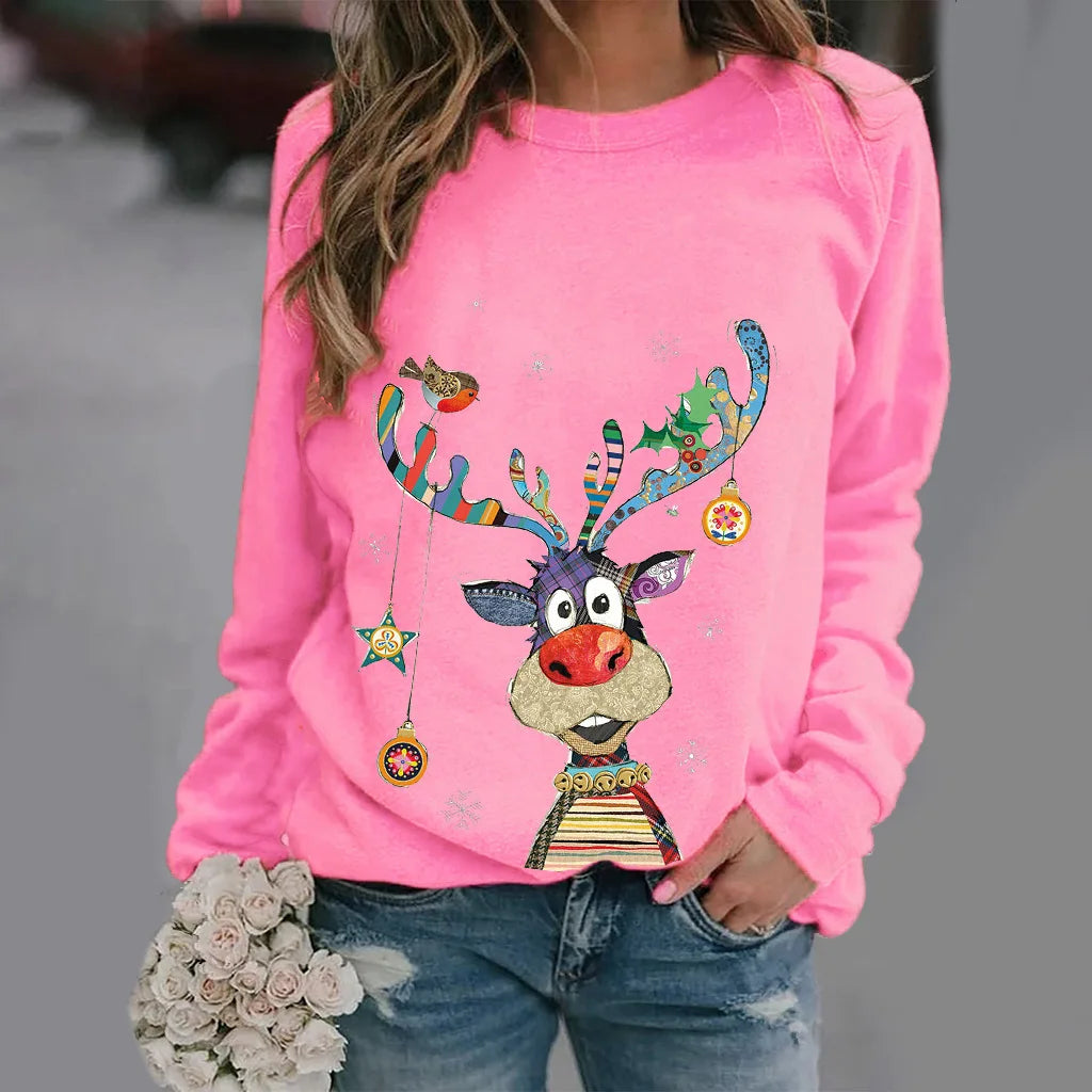 Mehrfarbiger Rentierpullover