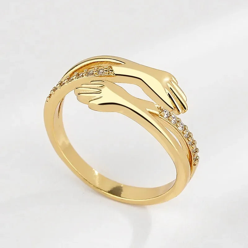 Personalisierter Diamant-Schliff-Hug-Ring mit individueller Nachricht