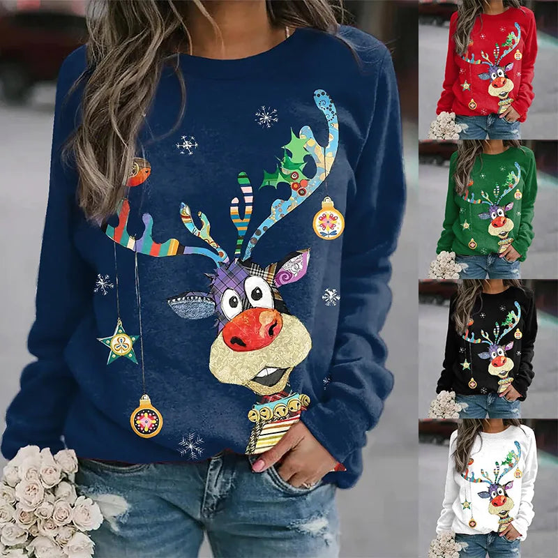 Mehrfarbiger Rentierpullover