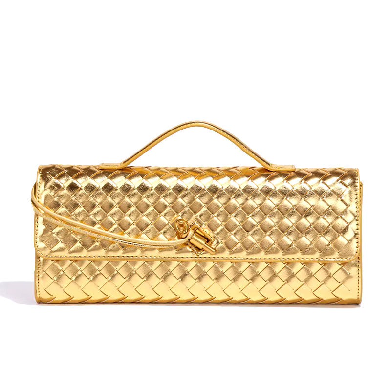 Chic Gewebte Vegane Leder-Clutch