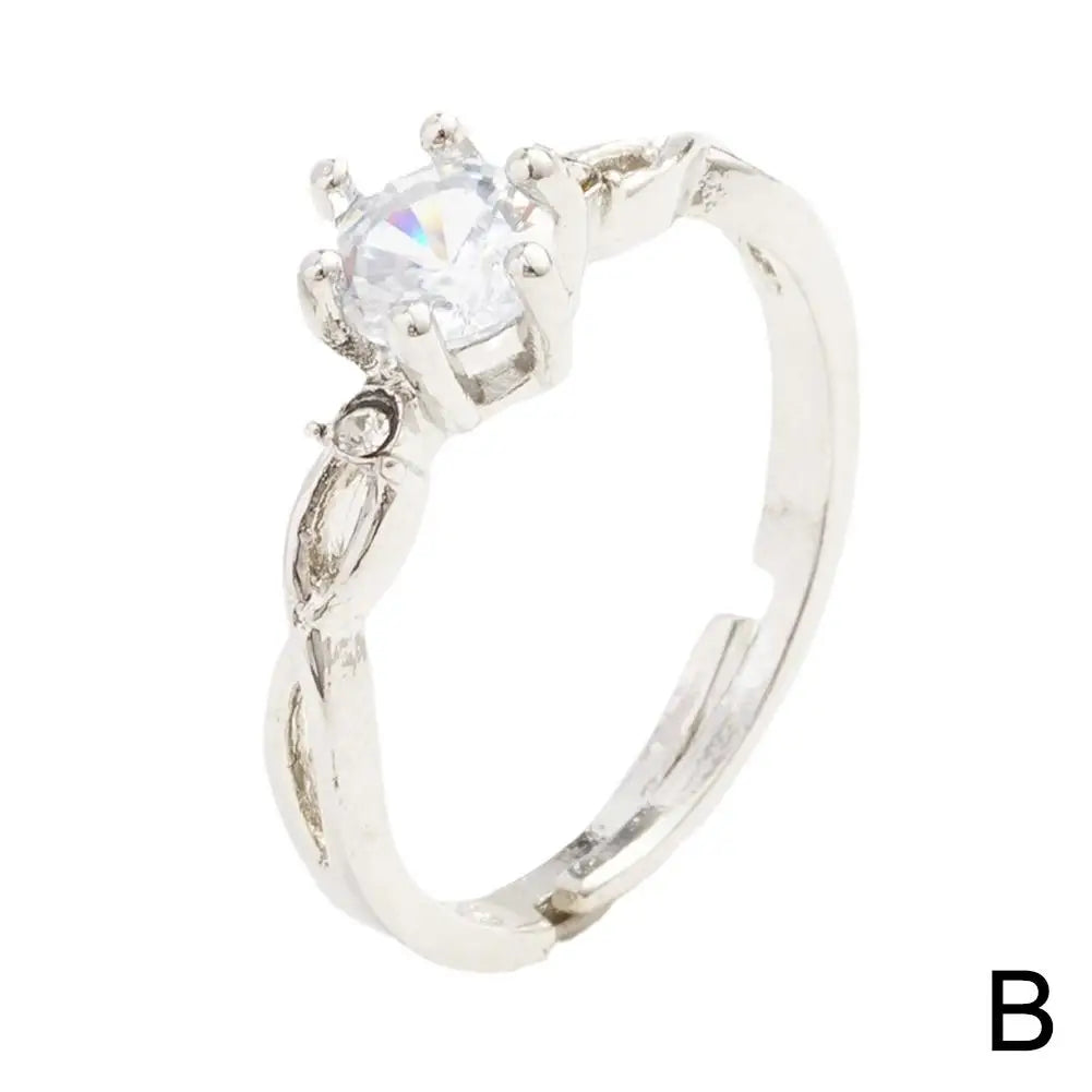 Diamantgeschliffenes Paar Versprechensring 925 Sterling Silber