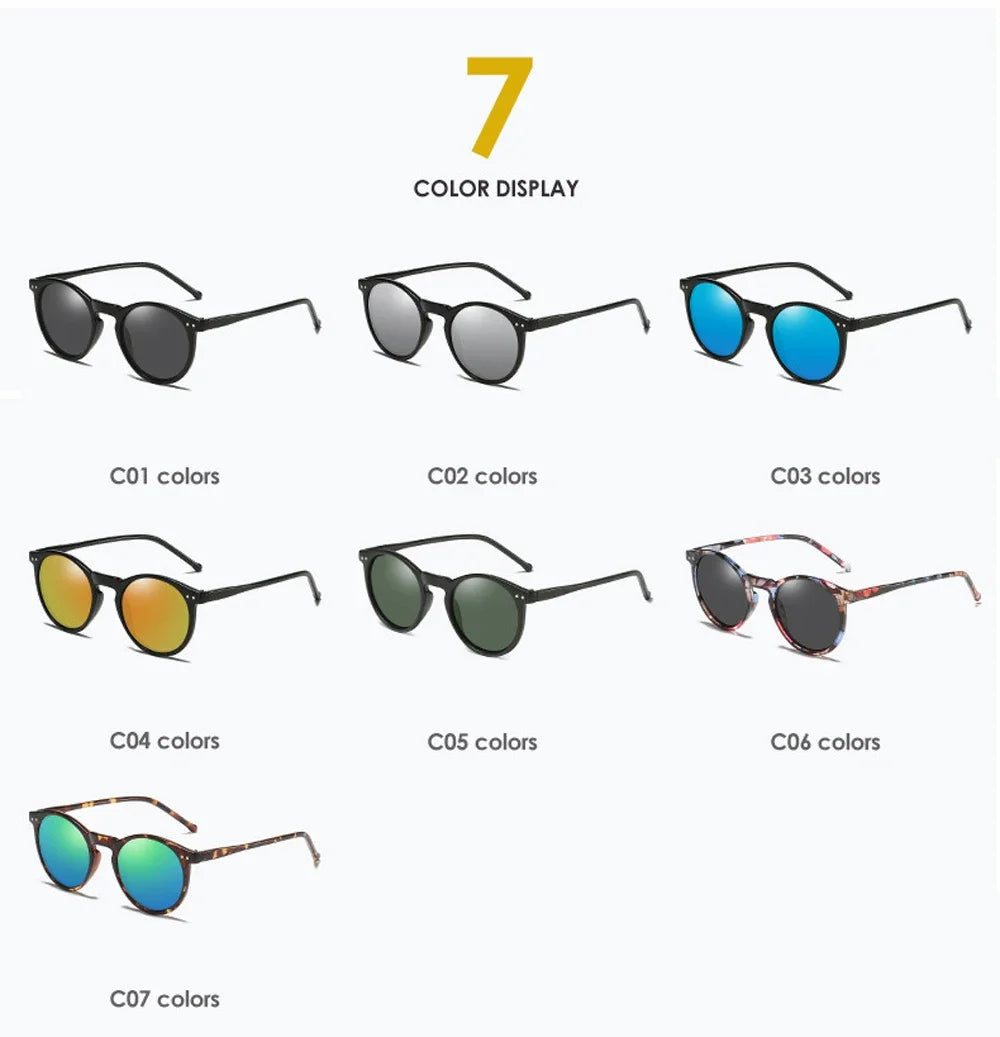 EcoChic Vintage Runde Biobasierte Sonnenbrille