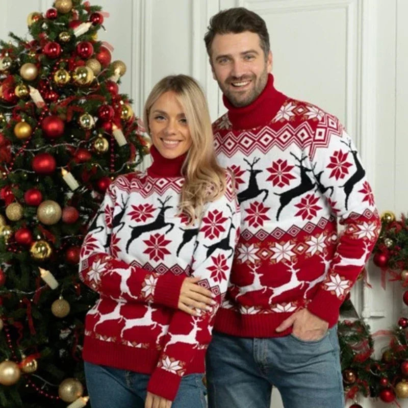 Elch-Thema Paar Pullover