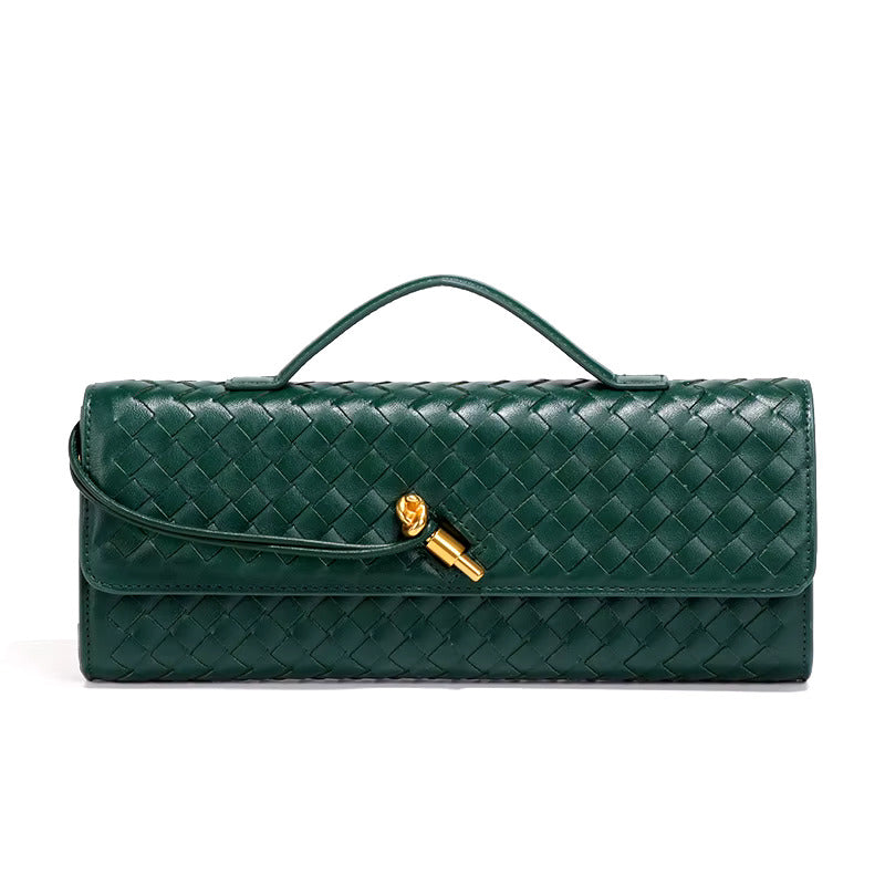 Chic Gewebte Vegane Leder-Clutch