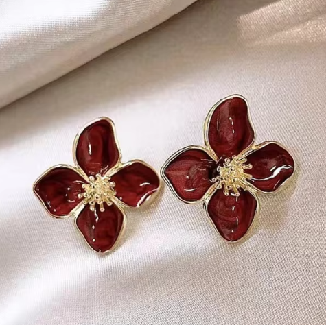 Elegante Hibiskus Tropfen-Glas Blüten Ohrstecker für Frauen - Zarte Blumen Schmuck von Ariadne
