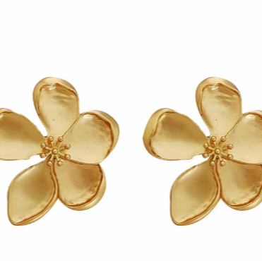 Elegante Metallblumen-Ohrringe für Frauen