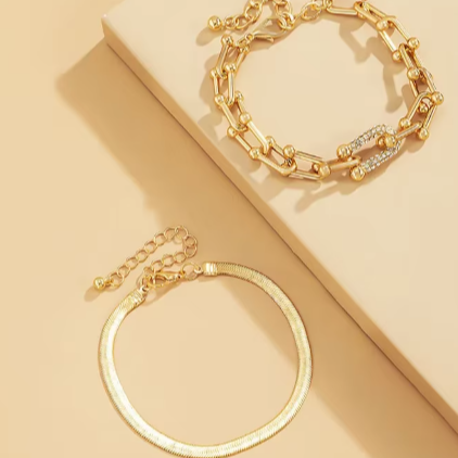 2-in-1 Elegantes Armband und Ohrringe Ketten Schmuckset – Perfekt für jeden Anlass
