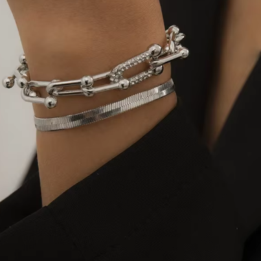 2-in-1 Elegantes Armband und Ohrringe Ketten Schmuckset – Perfekt für jeden Anlass