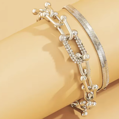 2-in-1 Elegantes Armband und Ohrringe Ketten Schmuckset – Perfekt für jeden Anlass
