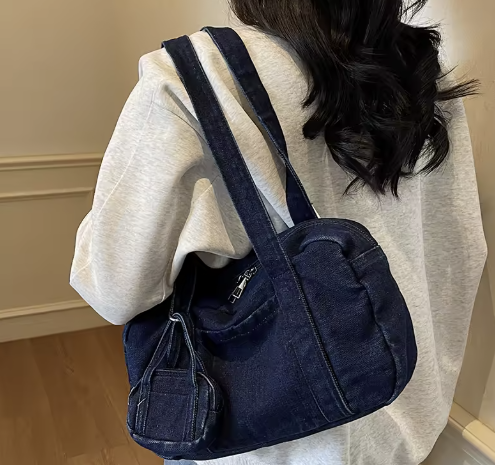 Marina Quilted Denim Chain Bag