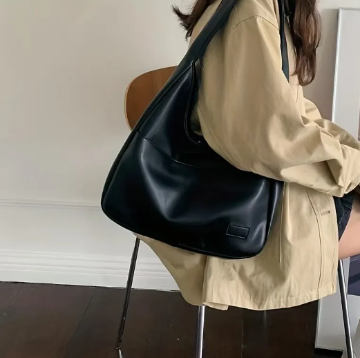 Zeitloser brauner und schwarzer Lederhandtasche – Elegant und langlebig mit verstellbarem Schultergurt