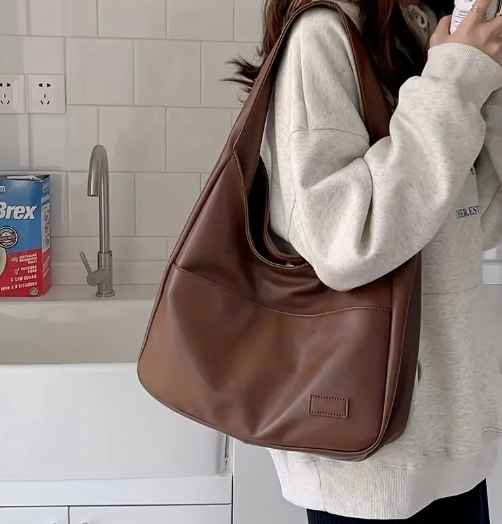 Zeitloser brauner und schwarzer Lederhandtasche – Elegant und langlebig mit verstellbarem Schultergurt