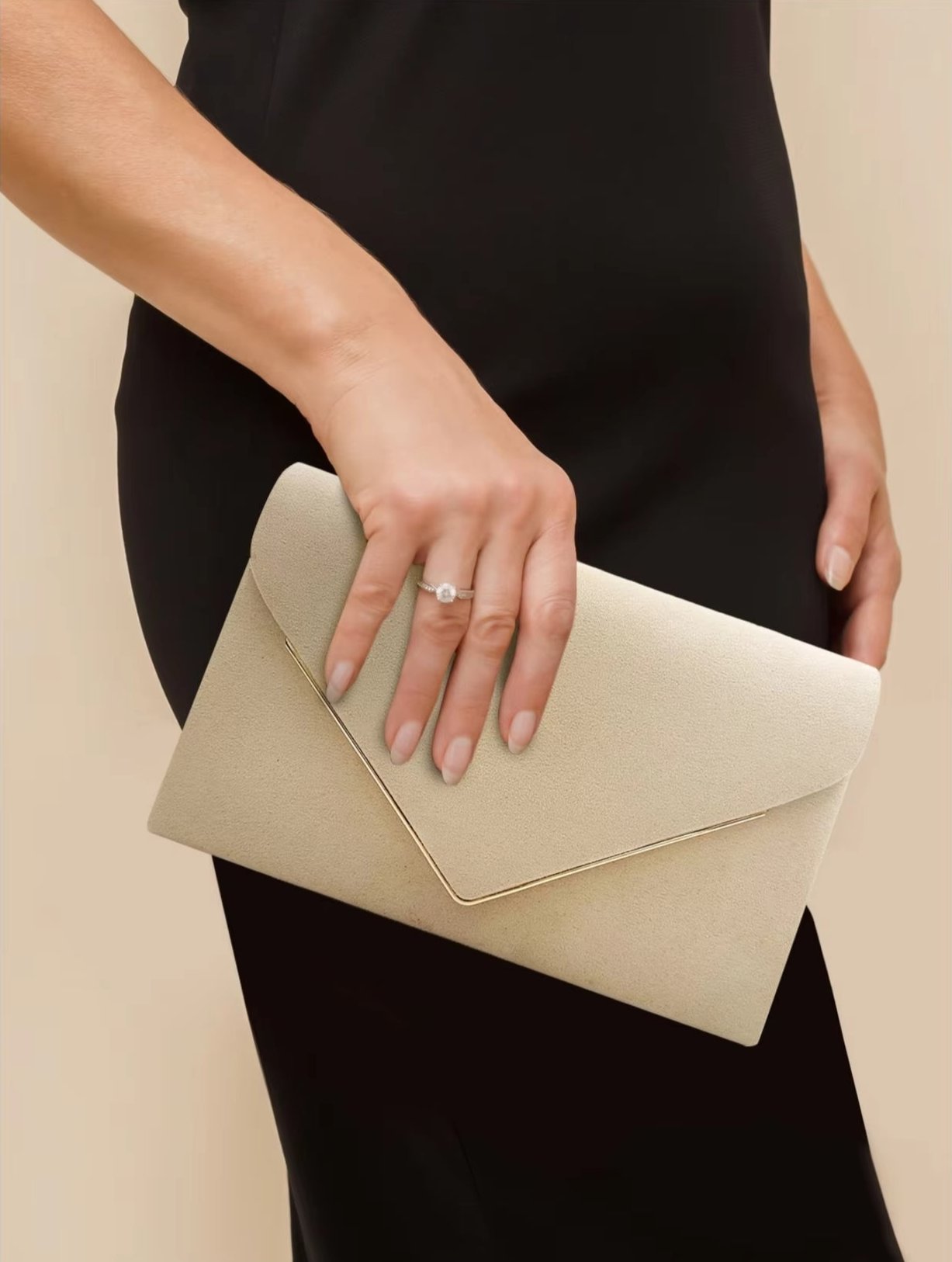 Noctura Wildleder Samt Umschlag Clutch