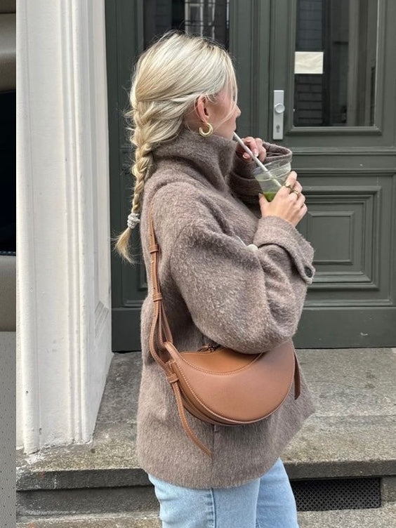 Crescent Vegane Leder Schultertasche