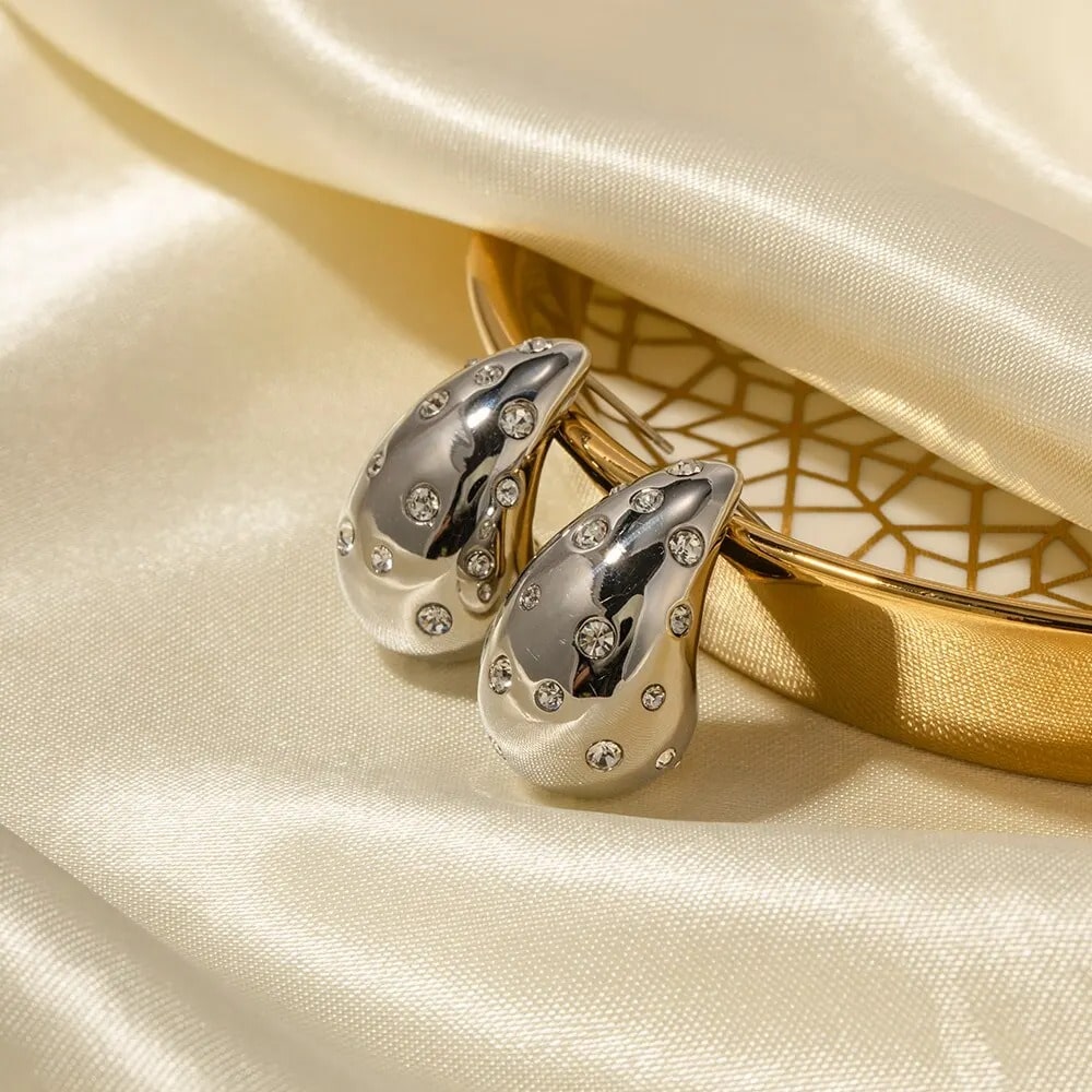 Luxus Tara Tropfen-Diamantohrringe - 18K Gold- und Silberbeschichtet