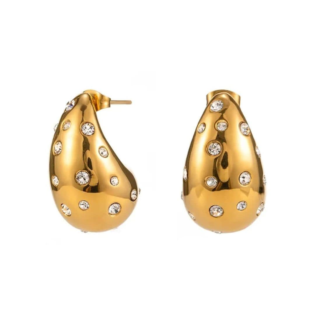 Luxus Tara Tropfen-Diamantohrringe - 18K Gold- und Silberbeschichtet