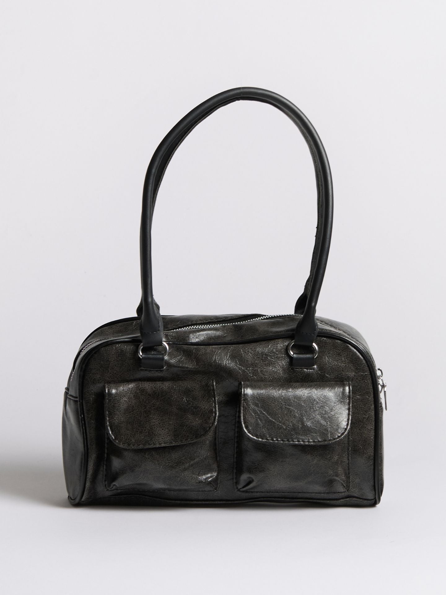 Urban Sleek Distressed Leather Shoulder Bag