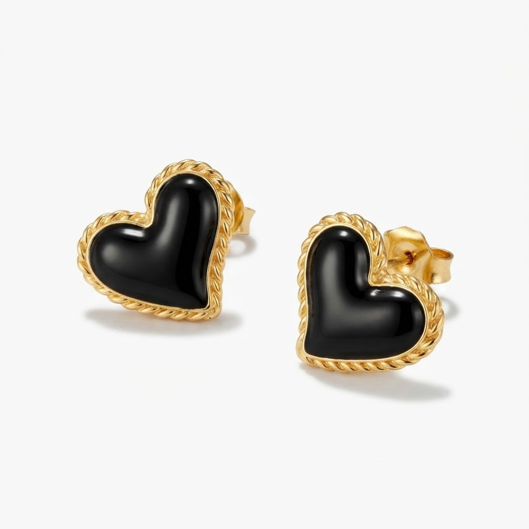 Amari Obsidian Heart Earrings