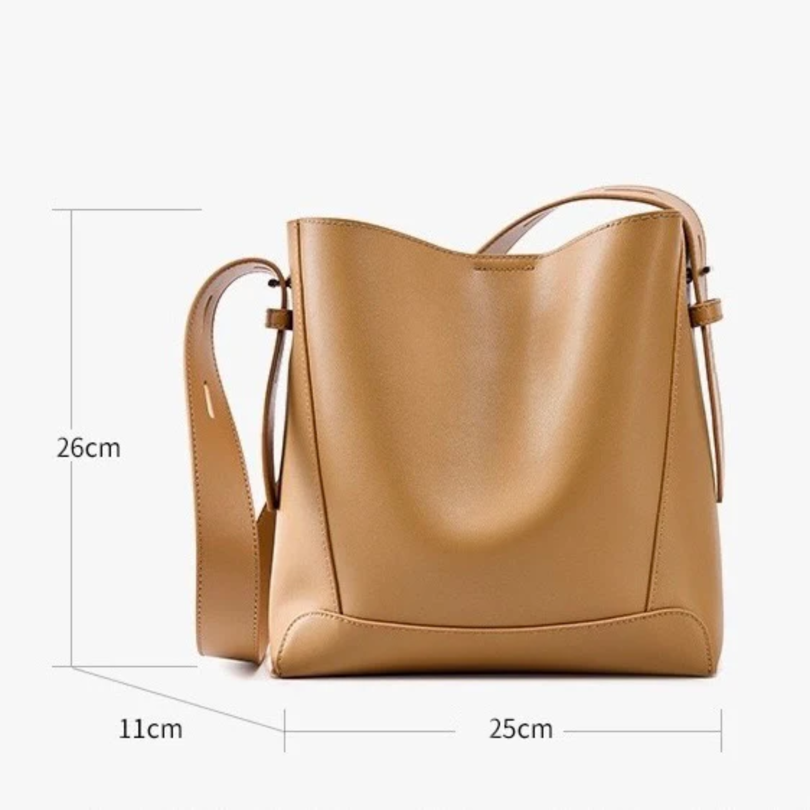 Ardena Echtleder Crossbody- und Schultertasche im Oversized Bucket-Design